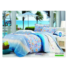 Light blue floral 115-120GSM microfibre réactif imprimé super king size ensembles de literie